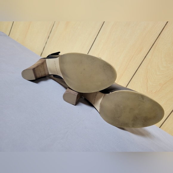 Cole Haan Leather Peep Toe Booties - Picture 2 of 9